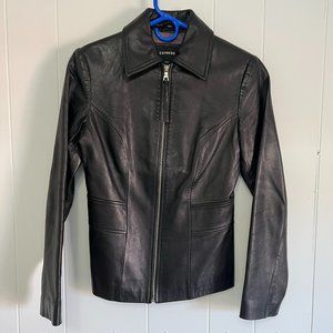 Express Vintage Genuine Leather Jacket, Size 2